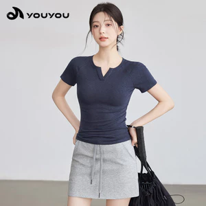 Quần Áo Tập Yoga Nữ Phong Cách Mới Thể Thao Tay Ngắn Thể Dục Tay Ngắn Nhanh Khô Chạy Bộ Tập Yoga Bộ Đồ Ngắn Tay