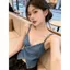Mùa hè Denim Không Tay Top Ngắn Slim fit Phong Cách Hàn Quốc Mặc Hàng Ngày Áo Vest Hợp Thời Trang