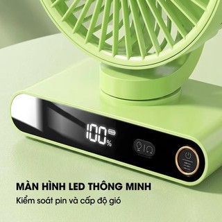 [VINZEO 2026] Quạt Đa Năng 3-Trong-1 F26 Pro - Treo Tường / Để Bàn / Treo Màn Hình - Màn Hình LED & Đèn Ngủ Decor - Pin Cực Trâu [Bảo Hành 1 Đổi 1 TRONG 12 THÁNG]
