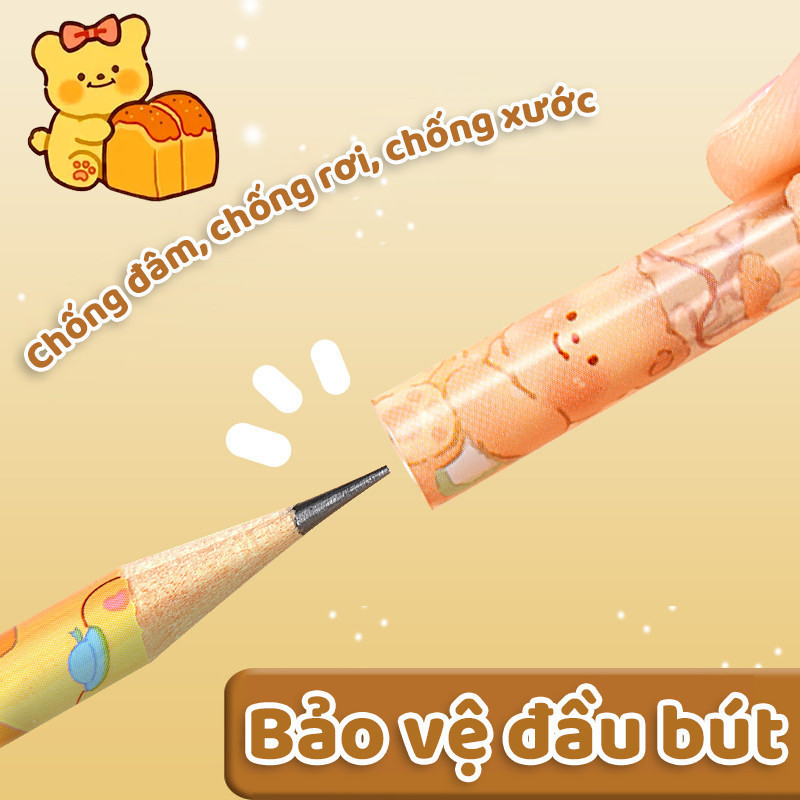 Nắp bút chì 36 mẫu hoạt hình đa dạng bảo vệ ngòi chì chống gãy giữ bút sạch sẽ quà tặng học sinh