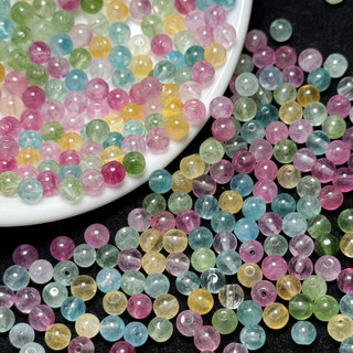 ((50 Cái) Ice Tourmaline Màu 4 Mm Ngọc Rời Hạt Kẹo Mini Hạt Tròn Nhỏ Tự Làm Vòng Tay Phụ Kiện