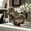 HFTOY Vintage Howling Du Trang Trí Đồng Chắc Chắn Tượng Phong Thủy Bộ Sưu Tập Tượng Để Bàn Trà Thú Cưng Trang Trí Nhà ~