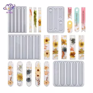 HFTOY 4 / 5 Khoang Đánh Dấu Trang Khuôn Silicon Nhựa Dính Đúc Khuôn Cho DIY Pha Lê Nhựa Epoxy Trang Trí Sách Thủ Công Phụ Kiện ~