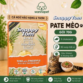 [Combo 6 Gói] Pate Mèo SNAPPY TOM Trái Cây 70g Bổ Sung Vitamin Chất Xơ Dễ Tiêu Hóa - Wanna Pet