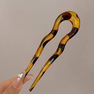 HWETR Vintage Hình Chữ U Nĩa Tóc Cho Nữ Cô Gái Hình Học Rùa Acetate Kẹp Tóc Mũ Thời Trang Tóc Sti Phụ Kiện Tóc