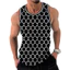 Retro 3D Hình Học Tank Top Nam, Áo Vest Mùa Hè Không Tay Cổ Tròn Thoáng Khí Mềm Mại, Thể Thao Thường Ngày