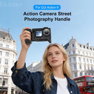 Dành Cho DJI Osmo Action 6 Nhựa Tay Cầm Camera Tay Cầm Dành Cho DJIOsmo Action6 Có Nút Shutter Phụ Kiện Di Động