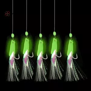 < WHPHous-t > 5 Cái / bộ Mồi Câu Cá Bằng Thép Carbon Câu Cá Dạ Quang Móc Câu Mồi Dây Câu Cá Đẹp
