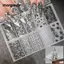 MARGREDY Dán Móng Tay, Thiết Kế Ren Da Báo In Móng Tay, Hiệu Ứng Sequin Chuyên Nghiệp Họa Tiết Sọc Đen Trắng Đề Can Làm Móng Tay Trang Trí Móng Tay