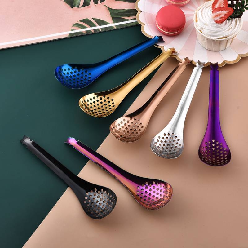 ECK 410 Thìa Nhà Bếp Bằng Thép Không Gỉ Có Lỗ Ẩm Thực Caviar Builder Roe Sauce Lọc Thìa Bền Nhà Bếp Nấu Ăn Tiện Ích HOT