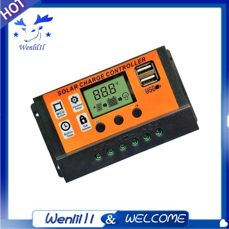 Bộ điều khiển sạc năng lượng mặt trời 100A với cổng LCD & USB có thể điều chỉnh cho hệ thống 12V / 24V