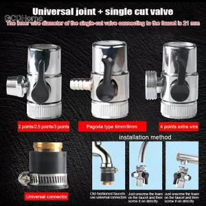 GCDHome Hợp Kim Vòi Phụ Kiện Diverter Một Cắt Van Chuyển Đổi Đầu Nối Ống Máy Lọc Nước Phụ Kiện Lọc Nước HOT
