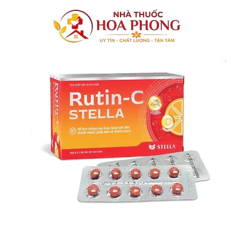 Viên uống RUTIN-C STELLA hỗ trợ chống oxy hóa, tăng sức bền và bảo vệ thành mạch (Hộp/50viên)