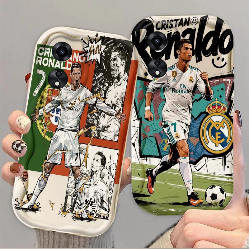 Thích Hợp Cho OPPO A18 A38 A58 A60 A17 A17K 4G 3D Điện Thoại Thông Minh TPU Mềm World Cup Cristiano Ronaldo Sinh Viên Ốp Điện Thoại Chống Sốc
