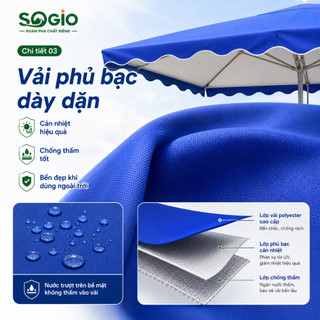 Ô dù vuông 2x2m 2.5x2.5m 3x3m che nắng mưa chống UV, kèm chân đế đổ nước hoặc 4 nhánh, dùng cho quán cafe, sân vườn