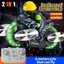 FUHUIOT Xe máy bay RC 2 trong 1, Đèn LED ban đêm Con quay hồi chuyển ổn định Xe máy bay RC, Giữ độ cao Điều khiển từ xa 2.4G 360° Đồ chơi sử dụng kép Flip Land Air
