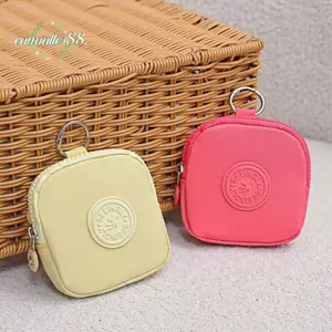 Ví nữ CATMALLER88, Ví đựng tiền xu chống nước bằng Nylon, Màu trơn di động có móc khóa Túi đựng điện thoại di động dành cho nữ