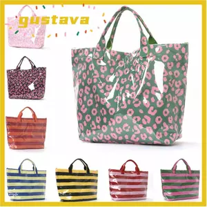 Túi Tote PVC GUSTAVA dành cho nữ, Túi xách nhựa sọc in họa tiết da báo, Túi đi biển có tay cầm lớn chống nước chất lượng cao cho bể bơi đi biển