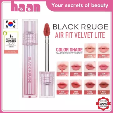 [NEW] Son Kem Lì Black Rouge Air Fit Velvet Lite 4.2g Chất Nhung Siêu Mướt, Tạo Hiệu Ứng Mịn Lì Môi