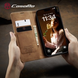 CaseMe Sang Trọng Lật Da Ốp Lưng Điện Thoại iPhone 17 Pro Max 16 15 14 13 12 11 Pro Max Ví Khe Cắm Thẻ Trường Hợp Bao Da