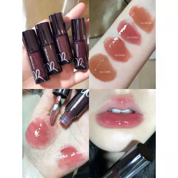 HYNTOOR Black Rabbit Lip Gloss Whimsical Planet Mirror Lip Gloss Water Gloss Fine Flash Lip Oil Niche 007 002