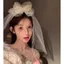 Pháp Nơ Trắng Công Chúa Veil Đầu Mũ Sinh Nhật Mũ Nón Bé Gái Bầu Không Khí Ảnh Đạo Cụ Phụ Kiện Tóc 2026-6-8