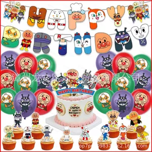 ST2 Anpanman chủ đề trẻ em trang trí tiệc sinh nhật biểu ngữ bánh topper bóng bay bộ cung cấp TS2