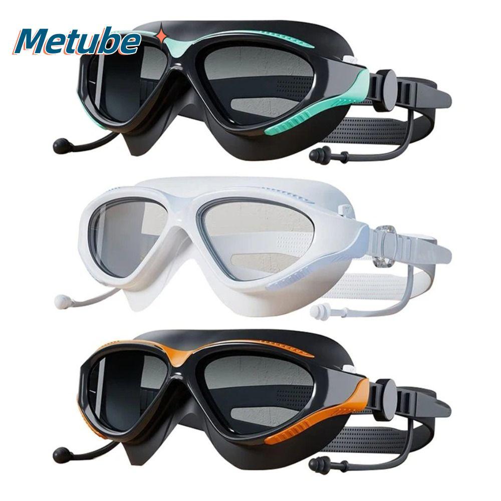 Kính bơi dành cho người lớn METUBE, Kính silicon chống sương mù HD chuyên nghiệp, chống nước có nút tai Phụ kiện bơi lội Kính mắt thể thao lặn