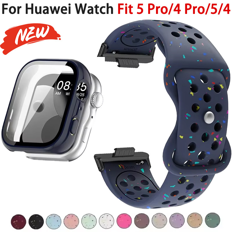 Dây đeo silicon kèm vỏ bảo vệ màn hình cho Huawei Watch Fit 5 Pro/Fit 4 Pro/Fit 5/Fit 4 PC