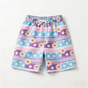 2026 New Daisy, wave, và shell họa tiết 3D in hình unisex quần short đi biển thông thường