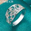 URMYLADY Bạc 925 Hoa Rỗng AAA Zircon Charm 7-10 # Nhẫn Nữ Cưới Đính Hôn Trang Sức Thời Trang