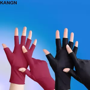 Găng Tay Chống Nắng KANGN, Găng Tay Lái Xe Chống Tia UV Co Giãn Cao, Găng Tay Lụa Băng Nửa Ngón Thoáng Khí Mùa Hè