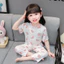 Shop Bộ Đồ Ngủ Trẻ Em Ice Silk Bé Gái Mỏng Điều Hòa Không Khí Phù Hợp Với Bé Gái Ren Hoạt Hình Tay Ngắn Dịch Vụ Gia Đình Hợp Thời Trang