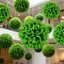 {WELV}Artificial Grass Ball 20cm for For garden Archway Hanging and Store Window Setup