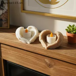 Bộ nến và khay thu nhỏ nhà búp bê SRVN Phong cách cổ điển cho cảnh tỷ lệ 1: 12.