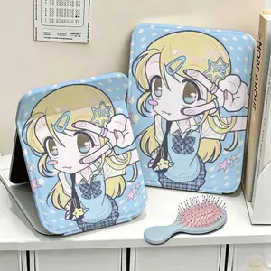 Gương trang điểm gấp đôi vẽ tay tình yêu ngọt ngào