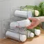 Kệ lưu trữ chai DONOVANQQ, Giá lưu trữ sắt uốn cong bền trong suốt, Giá lưu trữ chai nhỏ gọn có thể xếp chồng lên nhau đa chức năng Tiết kiệm không gian Hộp đựng đồ dùng nhà bếp