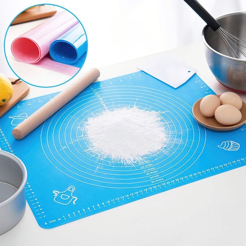 Tấm thảm lót nhào bột, trộn bột silicon chống dính, trượt làm bánh sữa chua, bao, quy baking 50x40cm FE120