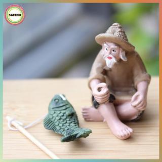 SAFENH Câu Cá Ông Già Nhựa Hình Tượng Trang Trí Sân Vườn Micro-Landscape Vườn Thủ Công VN