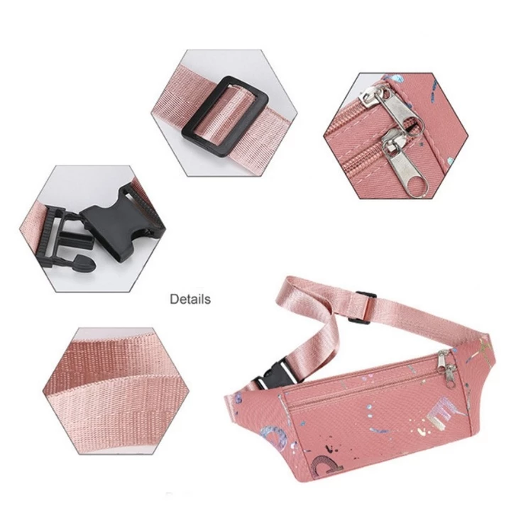 Women's Korean-Style Nylon Belt Bag – Multi-Pocket, Water-Resistant, for Travel – 4