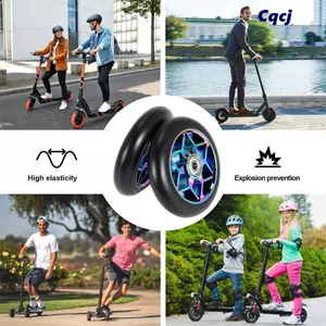 Bánh xe tay ga đóng thế CQCJ, Bánh xe tay ga dày bằng hợp kim nhôm, Im lặng ổn định 110mm Phụ kiện xe tay ga Pu đầy màu sắc Người lớn Trẻ em