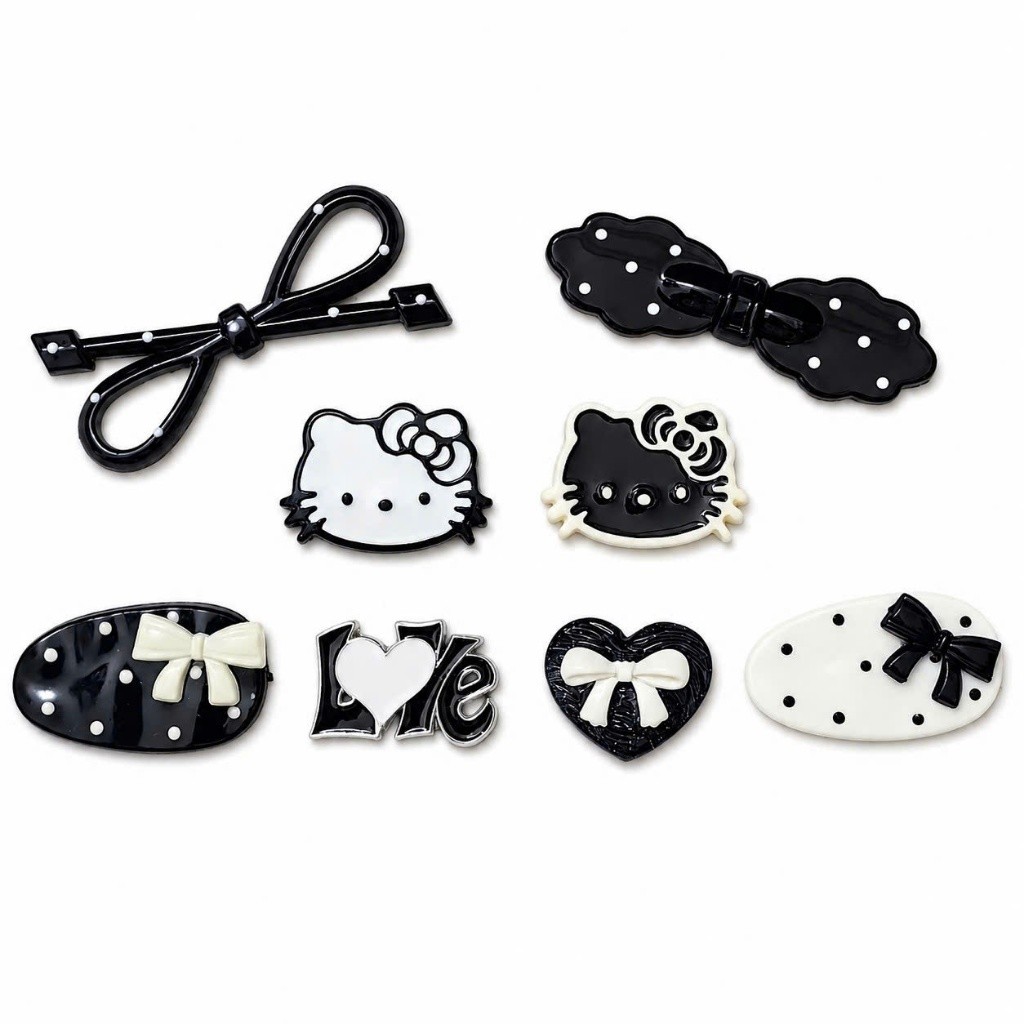 [ĐỘC QUYỀN]  ✨ Set Charm Hello Kitty Đen Trắng Nơ Chấm Bi Kawaii Cute ✨