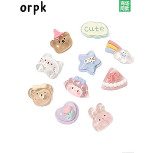 charm gắn dép crocs chảm dép crocs cham dép cross Lỗ Giày Trang Trí Hoa Mèo Dễ Thương Thỏ Động Vật Trong Suốt Giày Hoa Khóa Giày Trang Trí Khóa Thích Hợp Cho Cá Croc Phụ Kiện