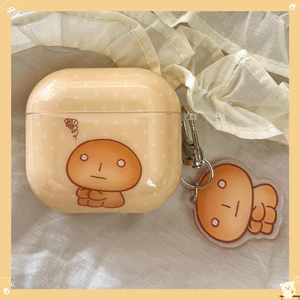 Ốp Tai Nghe Có Mặt Dây Chuyền Cho Airpods 4 Pro 3 2 Đáng Yêu Kogepan Hoạt Hình Họa Tiết Bánh Mì Màu Be Mềm TPU Chống Sốc Bluetooth Tai Nghe Không Dây Vỏ Bảo Vệ Chống Mất