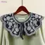 Woke Nữ Jacquard Thêu Hoa Giả Cổ Áo Giả Thanh Lịch Vintage Phối Ren Ruy Băng Khăn Choàng Lớn Trang Trí Vòng Cổ Sho