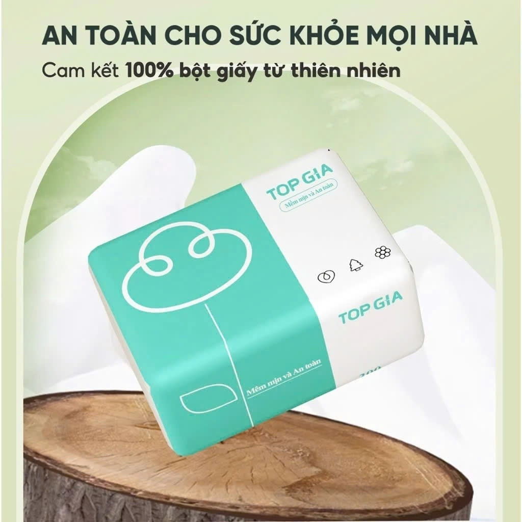 Thùng 30 gói giấy ăn rút Topgia 3 màu cao cấp 4 lớp dày dặn, mềm mịn, thùng 10/16/36/46 gói