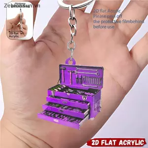 # HB # 6 Chiếc 2D Flat Hộp Dụng Cụ Chủ Đề Acrylic Móc Khóa Quyến Rũ Túi Mini Mặt Dây Chuyền Quà Tặng Mới Lạ Cho Người Lớn Trang Trí Nhà Cửa.