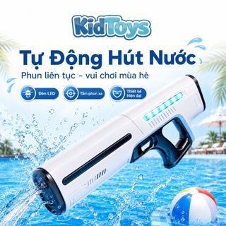 Đồ Chơi Phun Nước Điện KidToys Tự Hút Nước - Có Đèn LED, Chống Thấm Cho Bé Chơi Hè