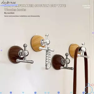 Móc hút DAYBREAK, Không cần đục lỗ Móc phòng tắm có thể tái sử dụng, Móc treo tường chống nước chịu lực mạnh mẽ Móc quần áo cửa phòng tắm