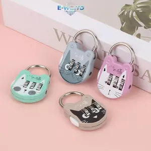 E-WOITD Mã Số Lo Chống Trộm Độ Mạnh Cao Chính Xác Mèo Dễ Thương Mini Hành Lý Vali Số Mật Khẩu Lo Cho Ký Túc Xá Ngăn Kéo Bàn Tủ Kết Hợp Lo Du Lịch Bapa Lo E-WOITD